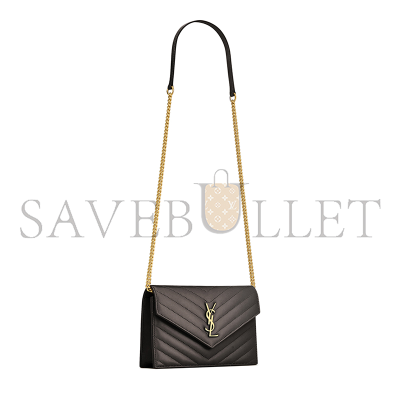 YSL CASSANDRE ENVELOPE CHAIN WALLET IN LAMBSKIN 857605AAA441997 (19*12.5*3.5cm)