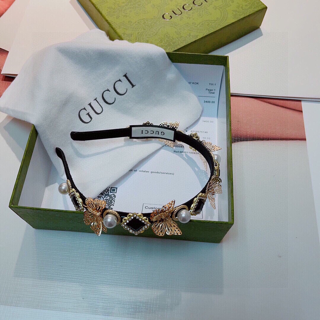TOP GUCCI Vintage Solid Color Hair Band
