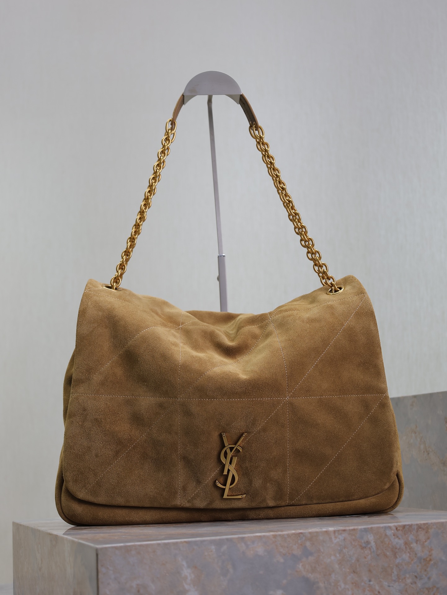 TOP Yves Saint Laurent YSL Jamie 4.3 Suede Shoulder Bag 43×29×9cm  - Brown