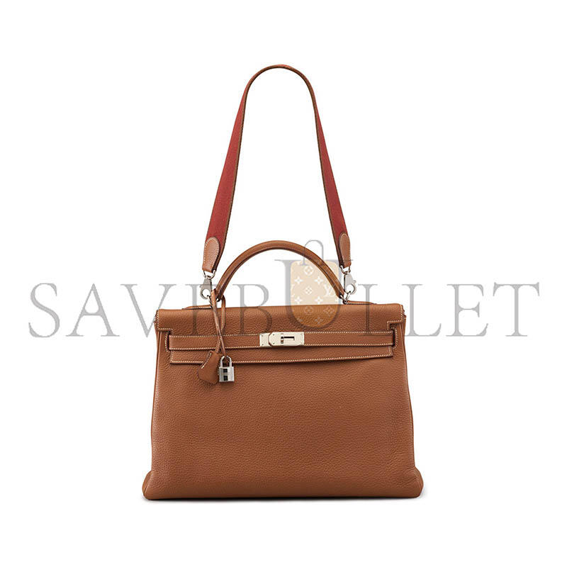 HERMÈS A GOLD CLEMENCE LEATHER AMAZON RETOURNE KELLY 40 BAG (40*28*15cm)