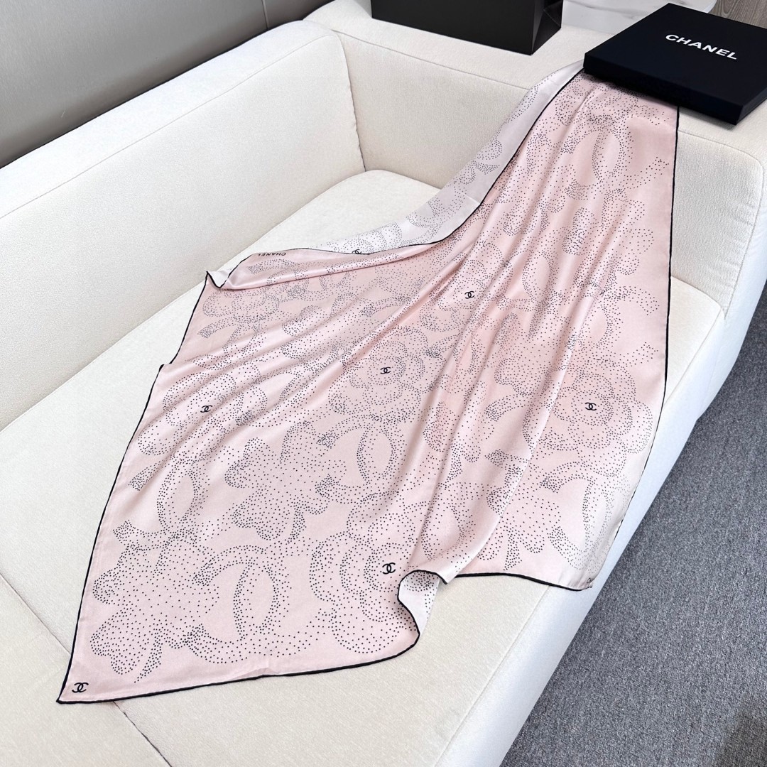 TOP CHANEL Silk Handkerchief  90*90cm - 2 Colors