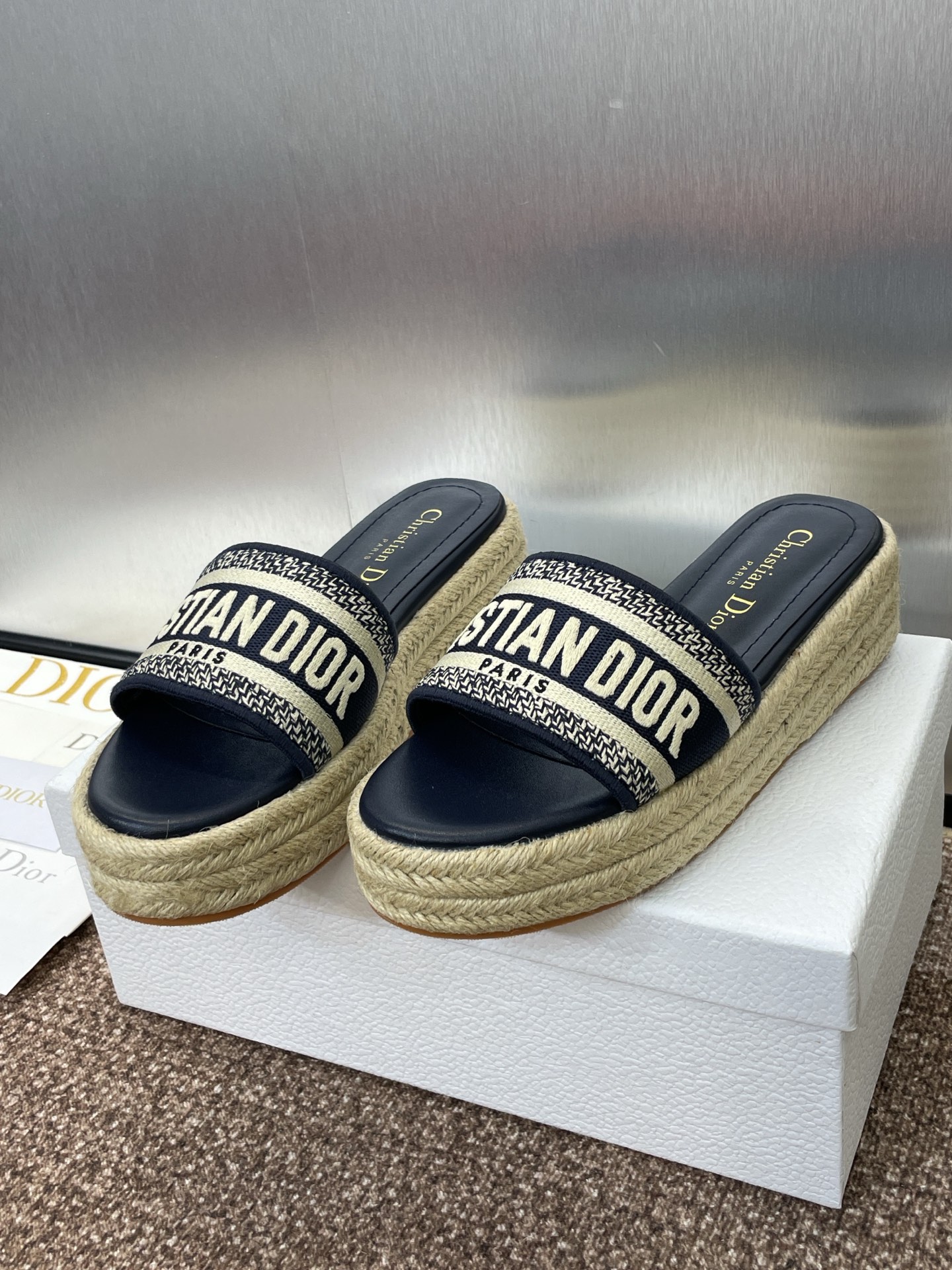TOP Christian Dior Ivieta Dway 4cm Thick-soled Slippers - 5 Color