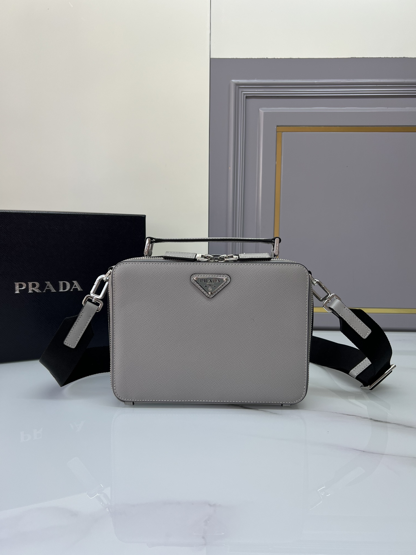 Top PRADA Brique Bag Saffiano Leather 22x16x6cm - 2 Color