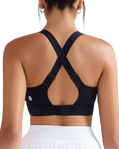 Sports Bras for Women High Support, Adjustable Straps Hook Back Sports Bras for Women with Sewn in Pads