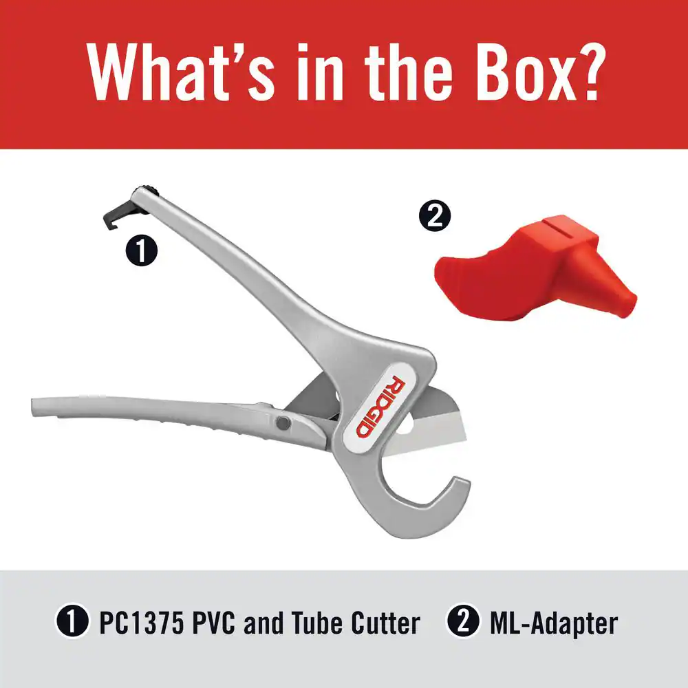 PC-1375ML 1/8” to 1-3/8” PVC and PEX Cutter w/ Multi-Layer Adapter