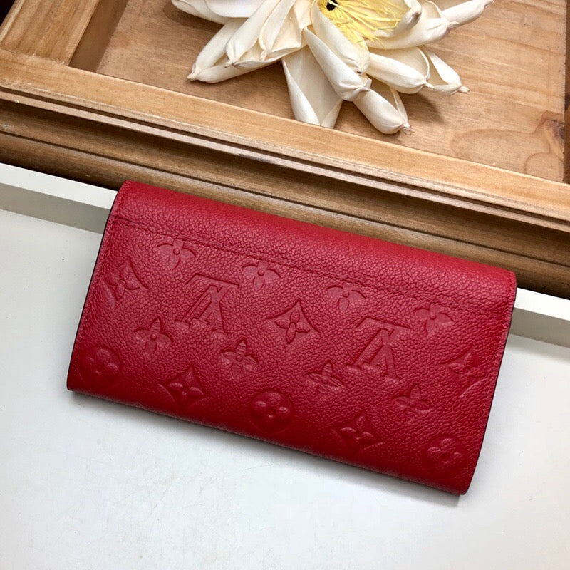 TOP Louis Vuitton LV  Sarah Empreinte Wallet - Red
