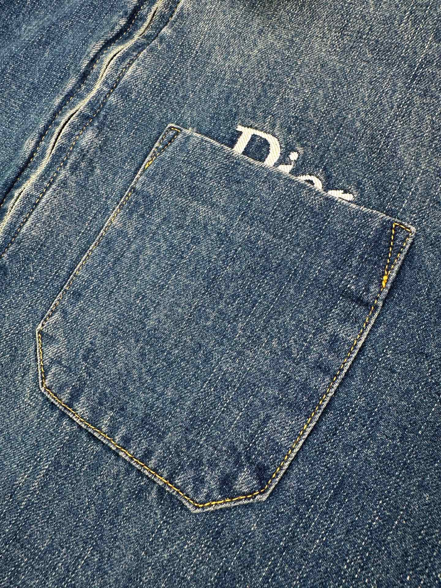 Dior 刺绣拉链牛仔外套