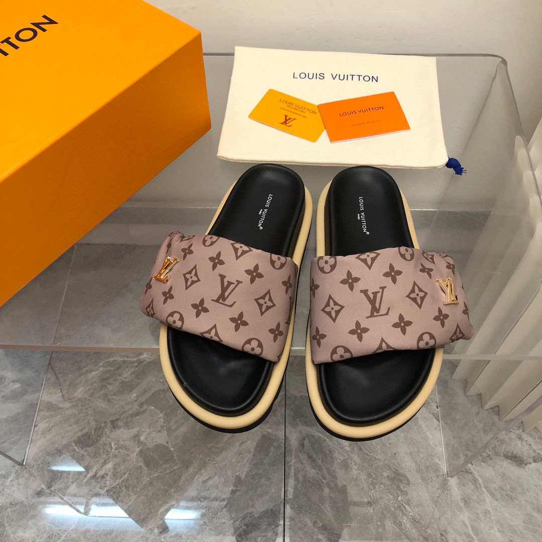 Louis Vuitton LV Pollow Nylon Velcro Slide Sandal(Replica)