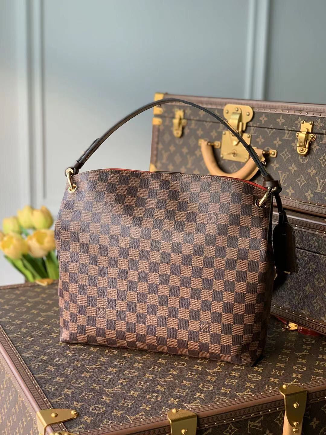 TOP Louis Vuitton LV Graceful PM Monogram Bag 35x30x11cm- Red