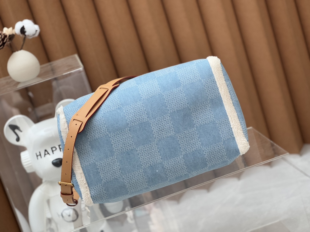 TOP Louis Vuitton LV Speedy 40 Bandoulière Bag Damier Denim 40 x 26 x 23 cm - Blue