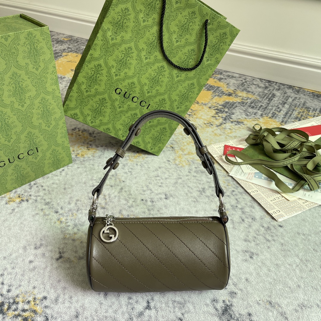 TOP GUCCI Cowhide Cylindrical Bag - 18.5X10X10CM/25X13X12CM - 4 Colors
