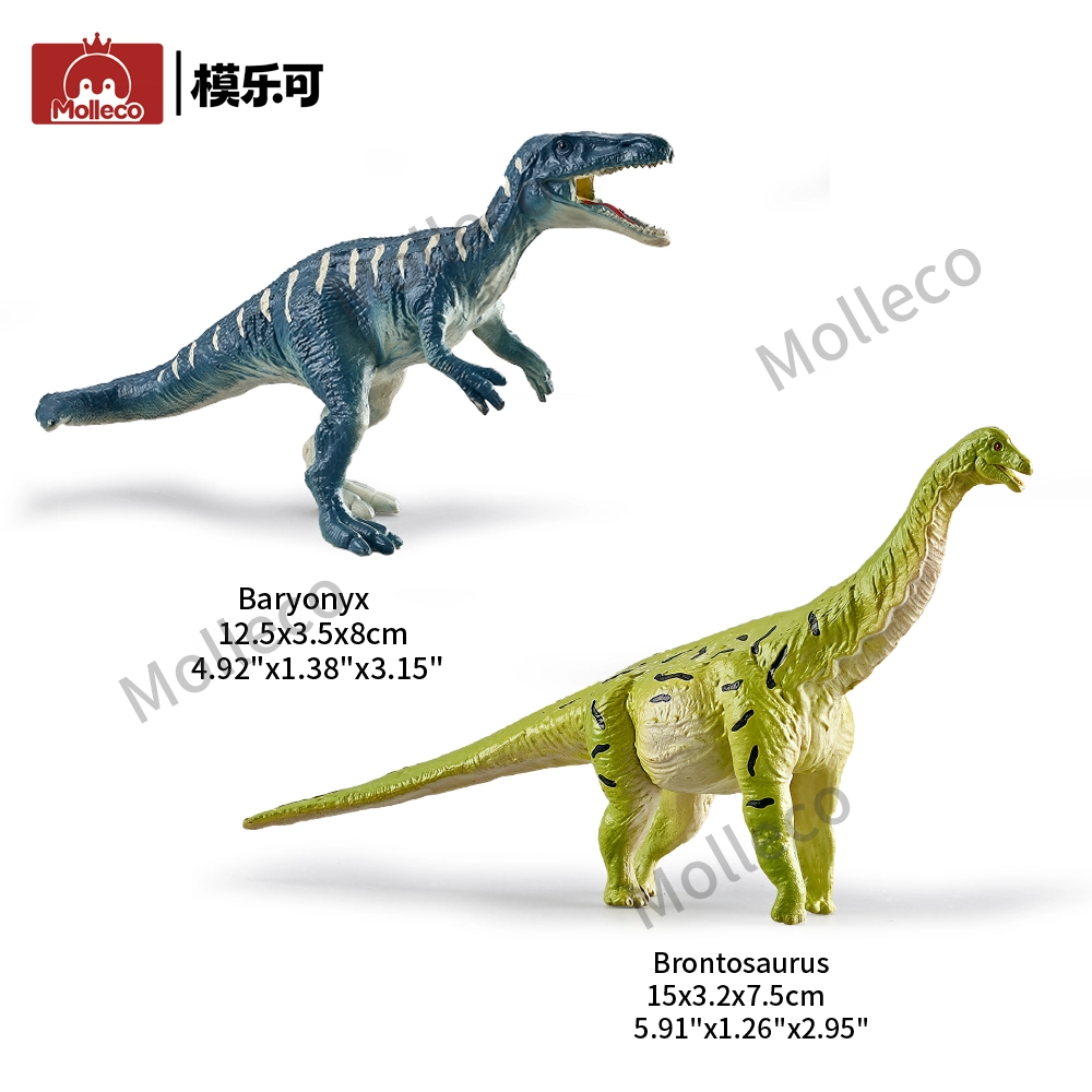 Molleco Dinosaur Figure Toys for Kids and Children Baryonyx+Brontosaurus CP086