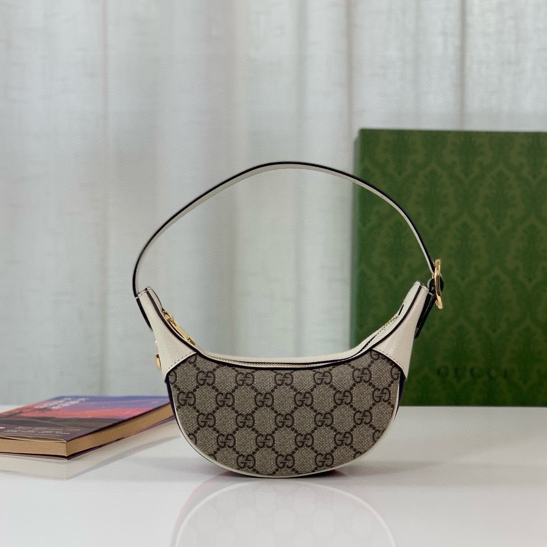 TOP GUCCI Ophidia Series Half Moon Mini Handbag 20X15X5CM - GHW