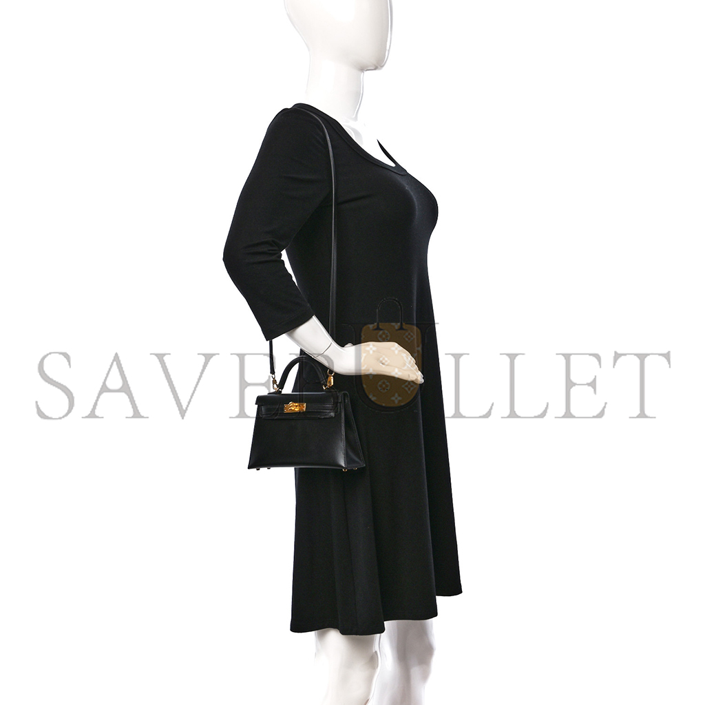 HERMÈS BOX MINI KELLY II SELLIER BLACK (19*12*5.5cm)