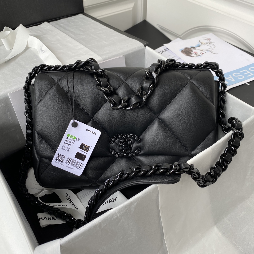 TOP CHANEL 19 Bag Maxi 30CM - All Black