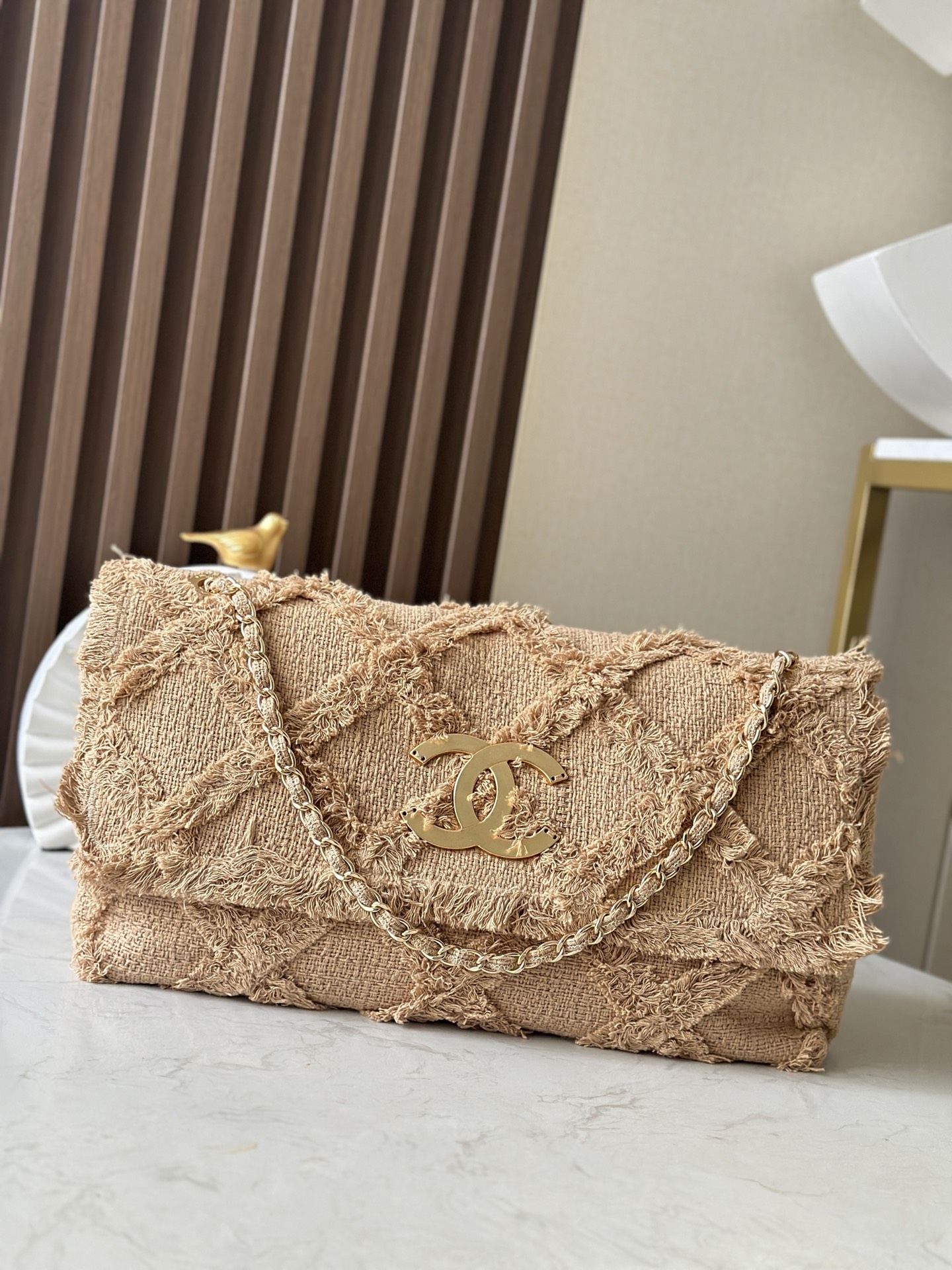 TOP CHANEL Vintage Flap Bag 38×21×11cm/27cm - Brown