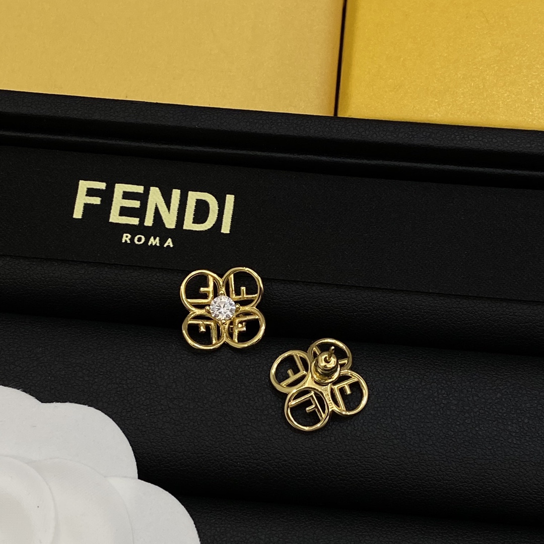 TOP FENDI Earrings+Bracelet+Necklace Set - 2 Color