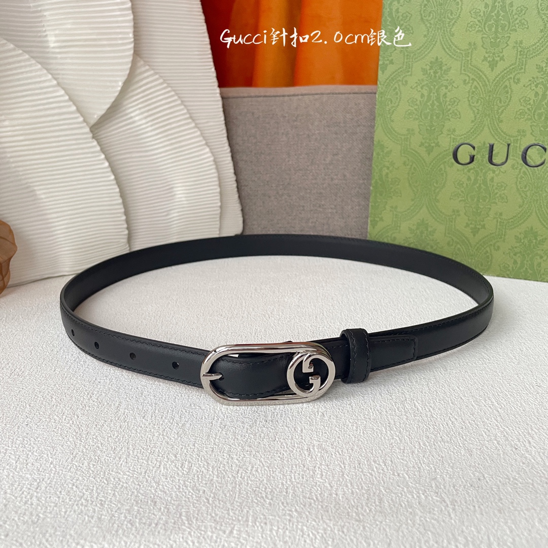 TOP GUCCI Calfskin Belts - 2cm - GHW/SHW