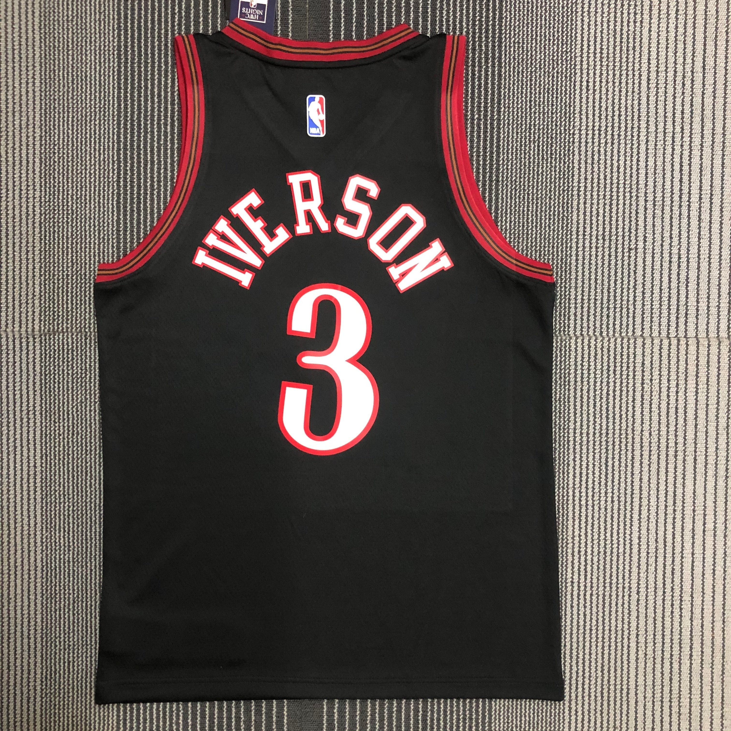 Men's Allen Iverson Black Philadelphia 76ers 1997/98 Hardwood Classics Swingman Player Jersey