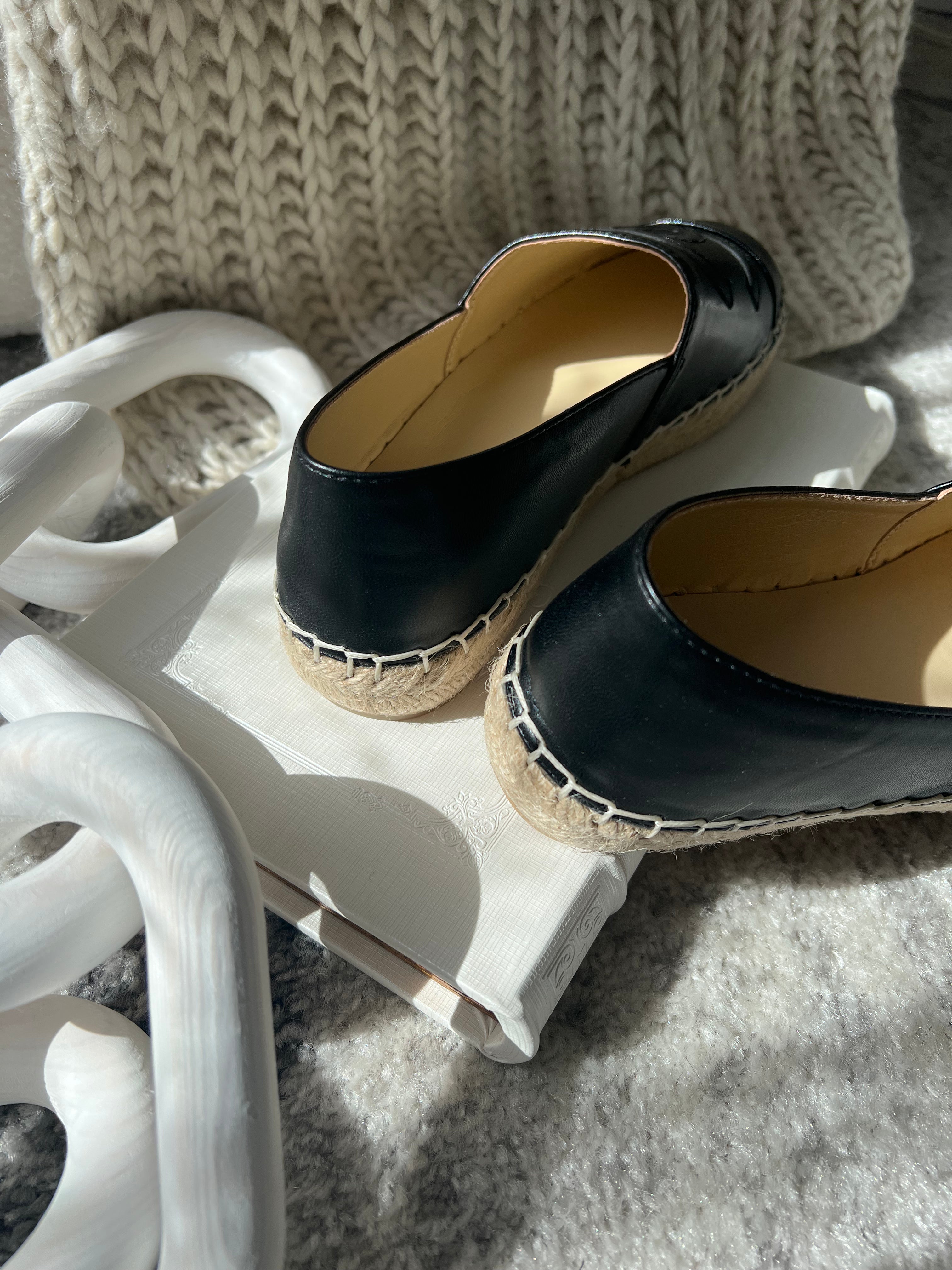 TOP CHANEL Espadrilles Leather - Black