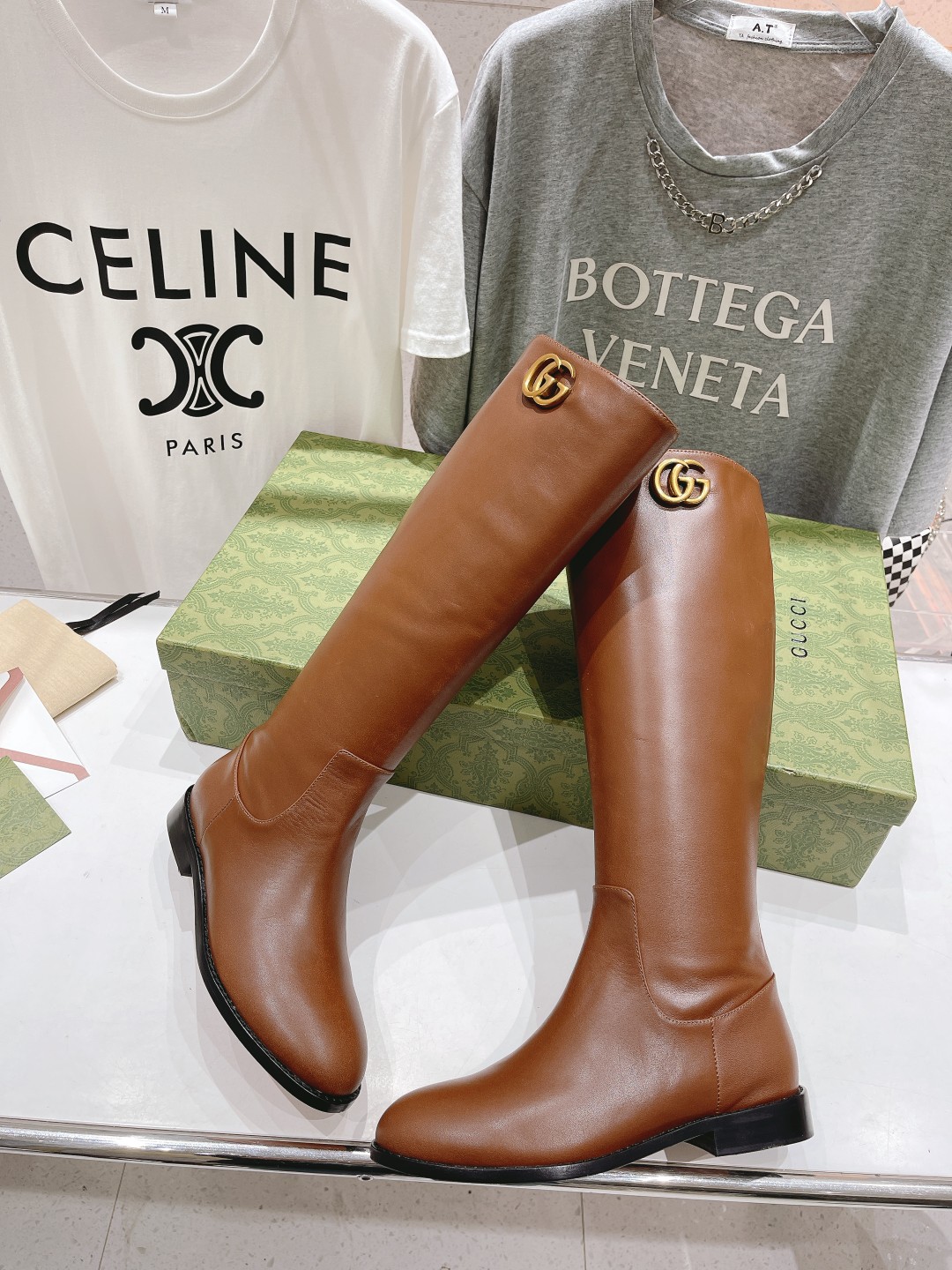 TOP GUCCI Boots Calfskin - 2 Color