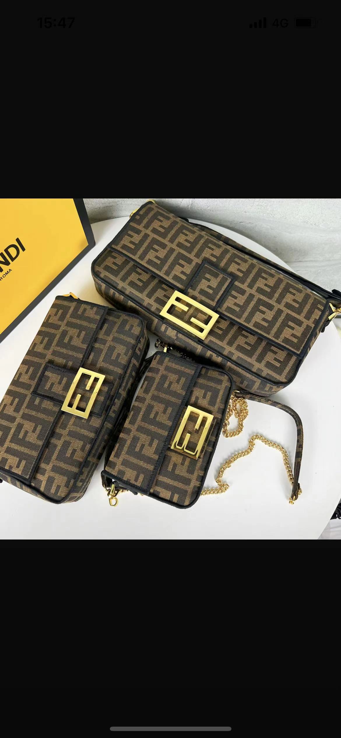 TOP FENDI FENDI Baguette Mini Canvas Bag