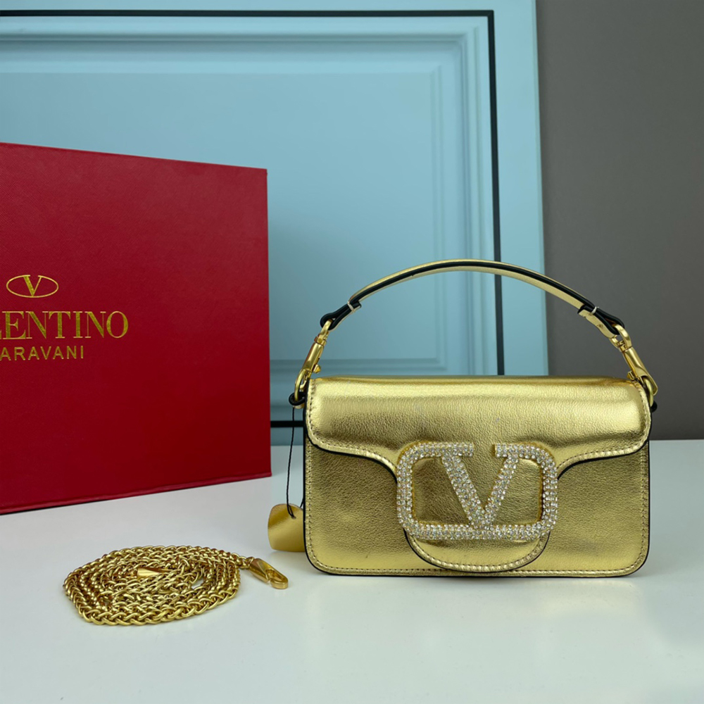 VALENTINO GARAVANI LOCÒ MICRO BAG WITH CHAIN AND JEWEL LOGO  (Replica)
