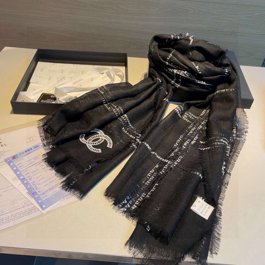 TOP CHANEL Cashmere Scarf 100*200cm - 2 Colors