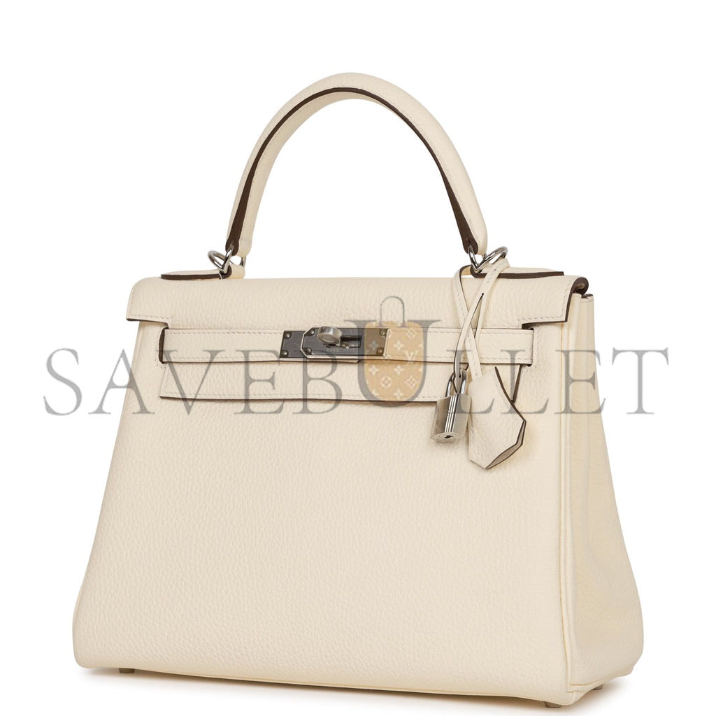 HERMES KELLY 28 CLEMENCE PALLADIUM HARDWARE (28*22*10cm)