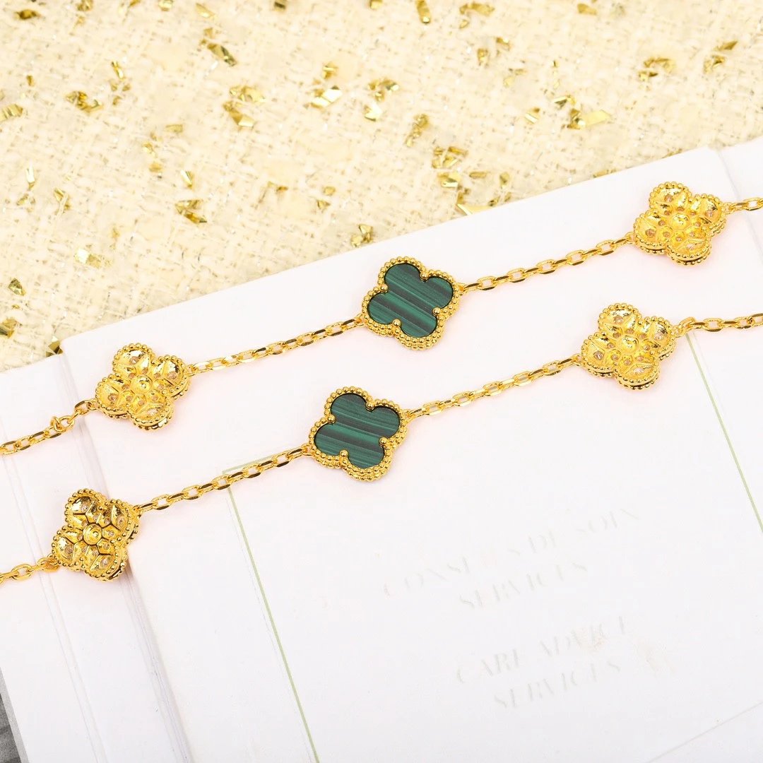 Van Cleef&Arpels VCA alhambra 20 malachite Diamond Necklace