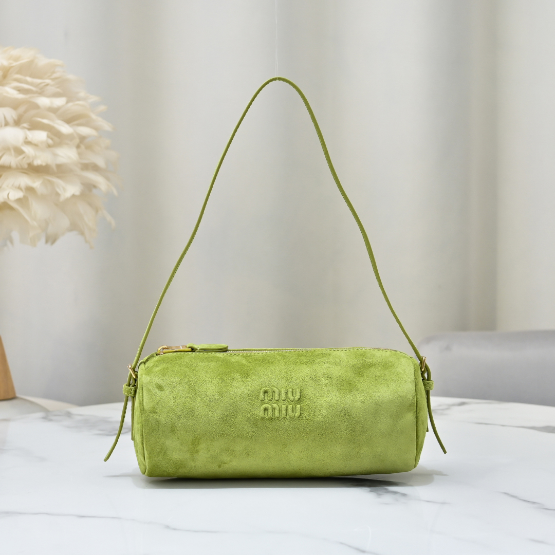 TOP Miu Miu Leather Handbag 21.5 x 9 x 9cm - Green