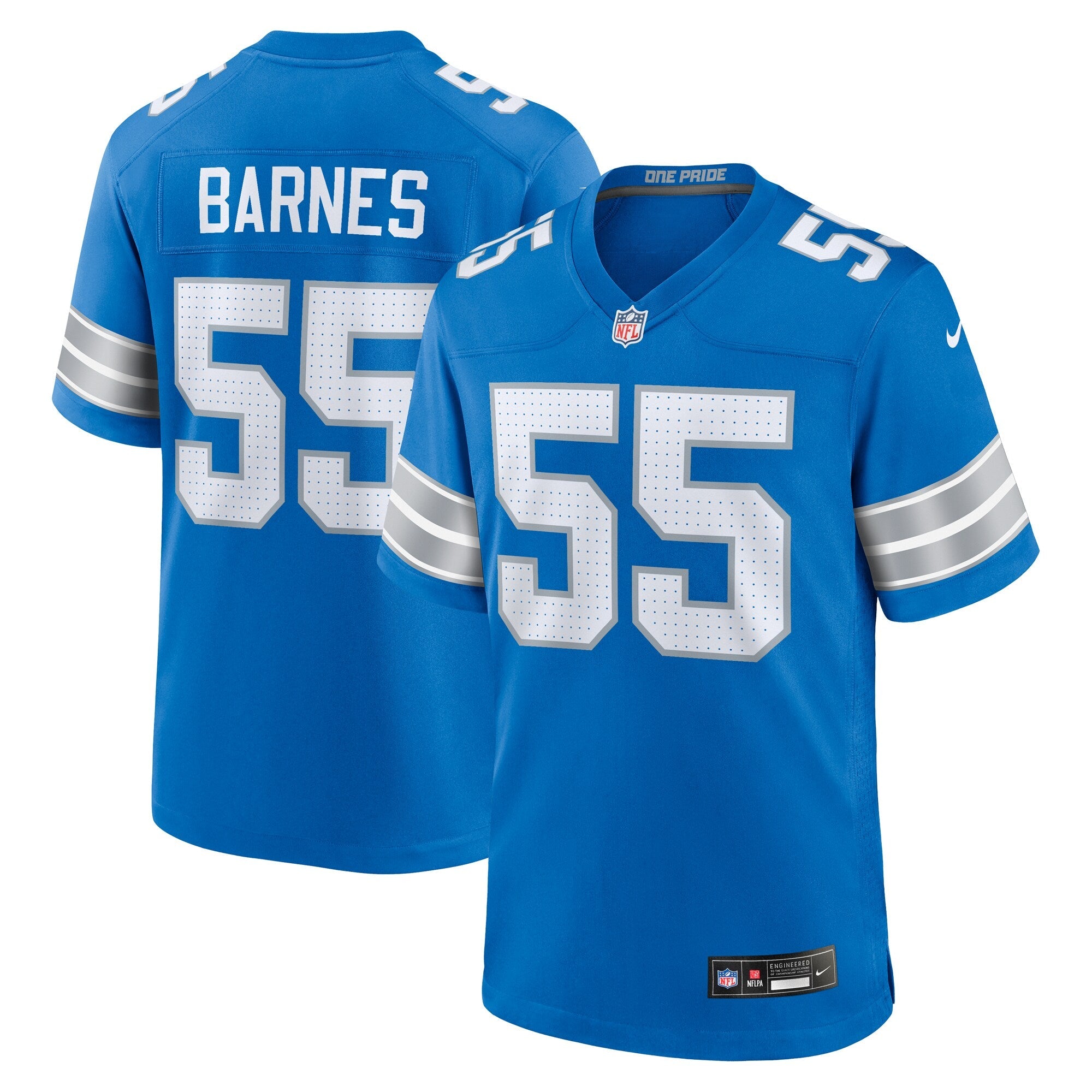Derrick Barnes Detroit Lions  Team Game Jersey -  Blue