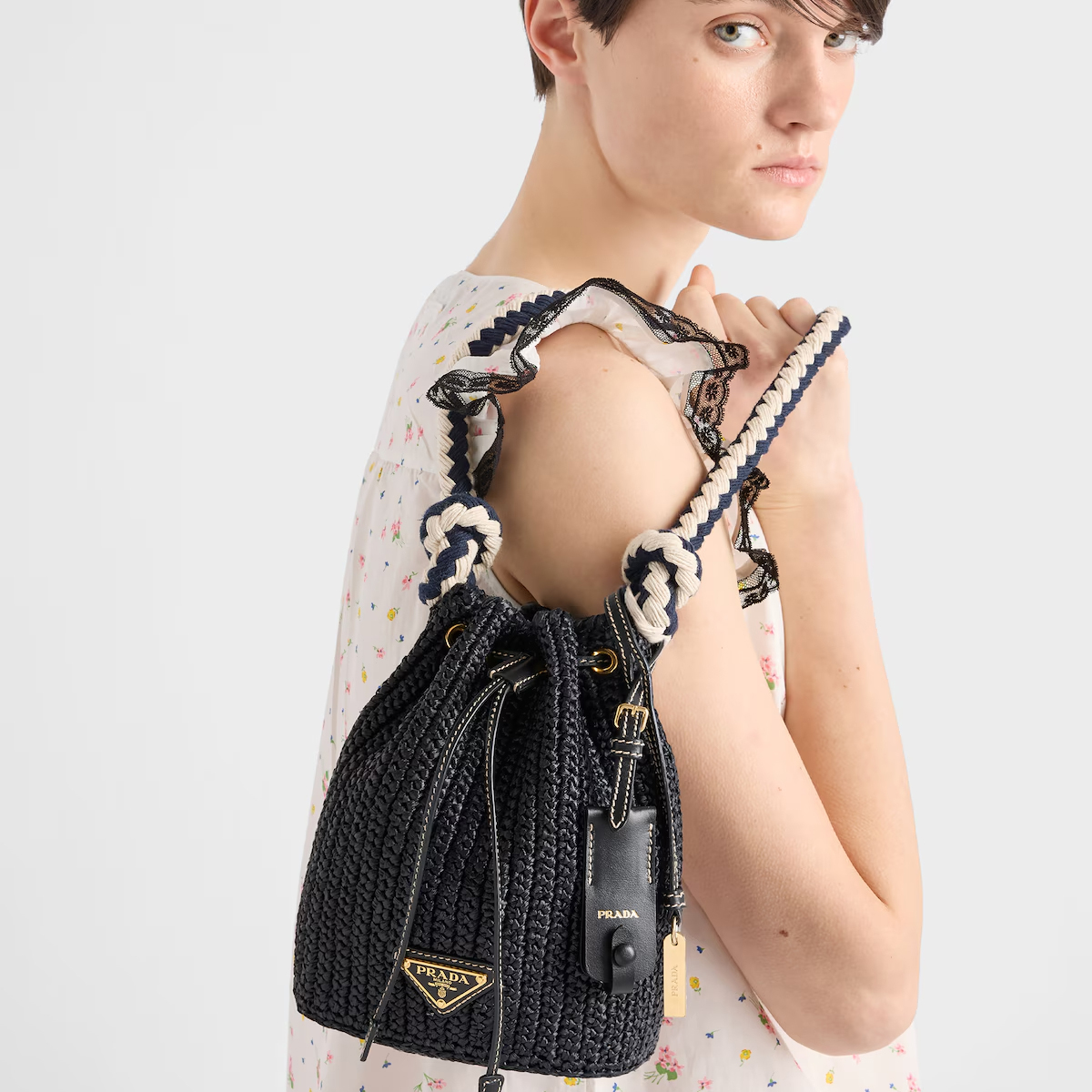 Prada Crochet mini bucket bag(7A regular version)
