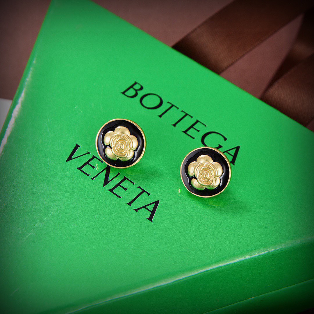 TOP Bottega Veneta BV Earring - Black And Gold