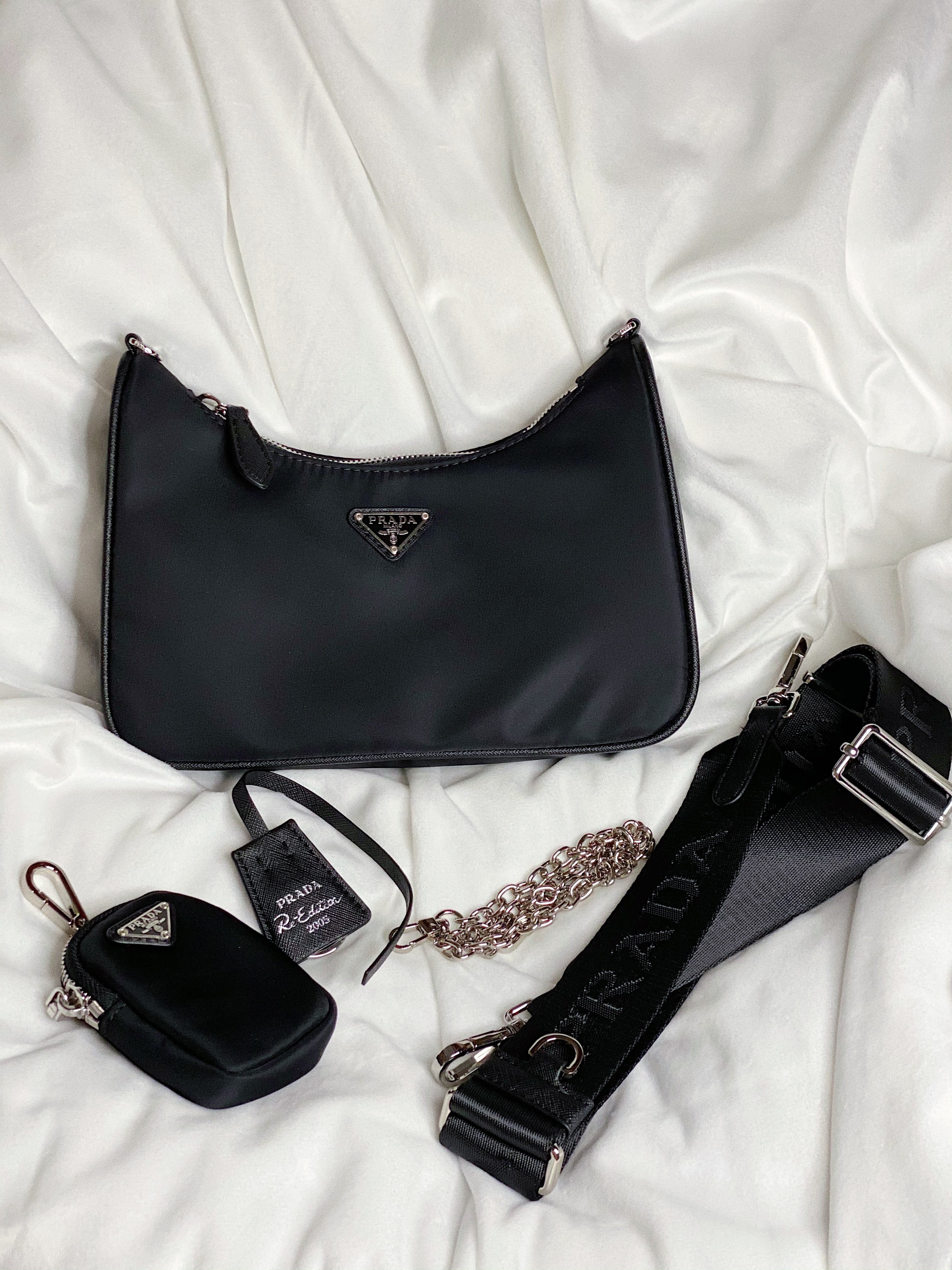 TOP PRADA Re-Edition Casual Style Saffiano Nylon 2WAY 3WAY Chain Plain
