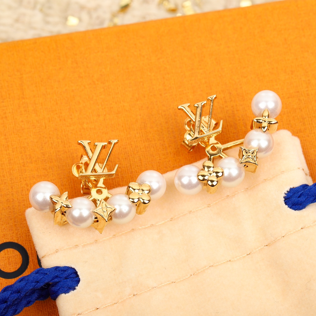 TOP Louis Vuitton LV LV Pearl Earrings