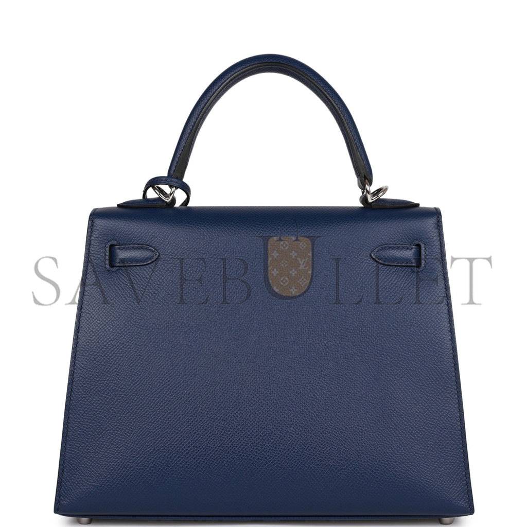 HERMES KELLY 25 EPSOM PALLADIUM HARDWARE (25*17*7cm)