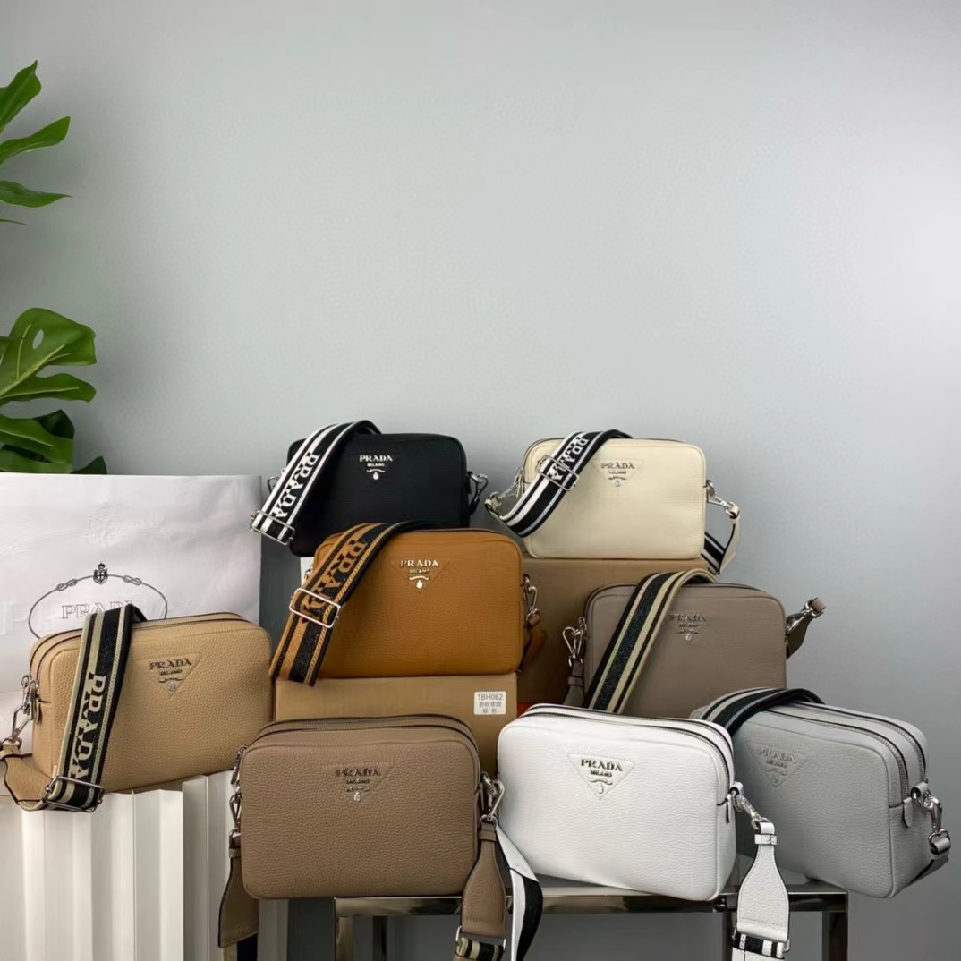 Top PRADA Double Shoulder Strap Buckskin Cowhide Bags 22x14x8cm -  8 Colors