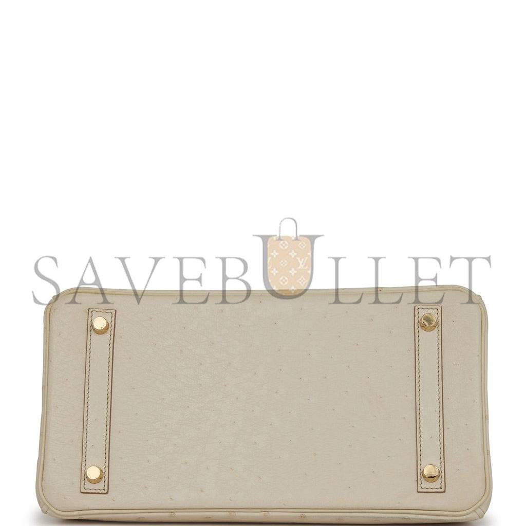HERMES BIRKIN 30 OSTRICH PALLADIUM HARDWARE (30*22*16cm)