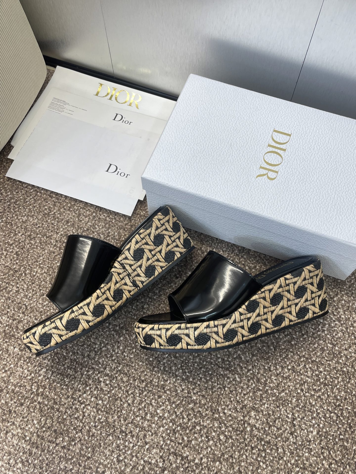 TOP Christian Dior Attitude 10cm Wedge Heels Slippers - 4 Color