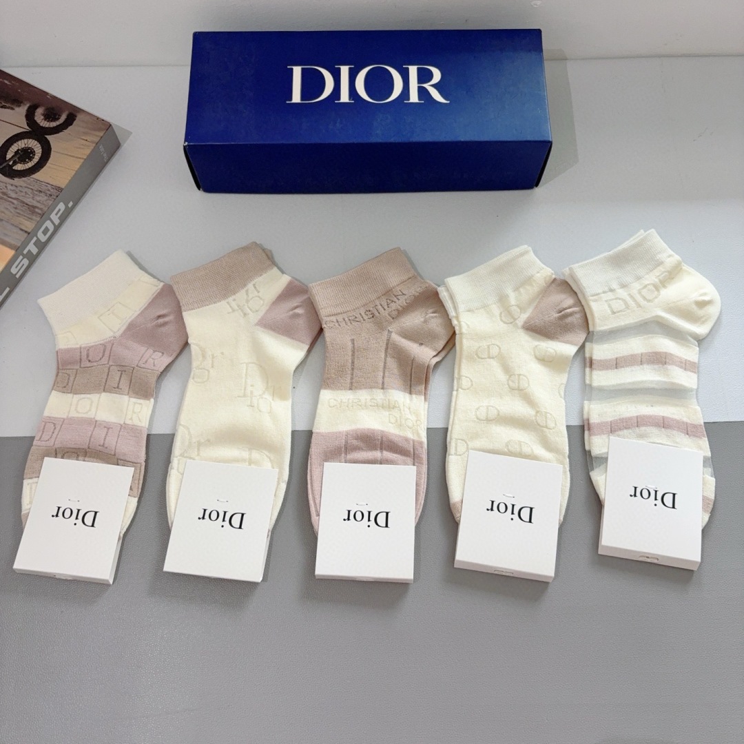 Top Christian Dior Socks - 5 Pieces as a Set
