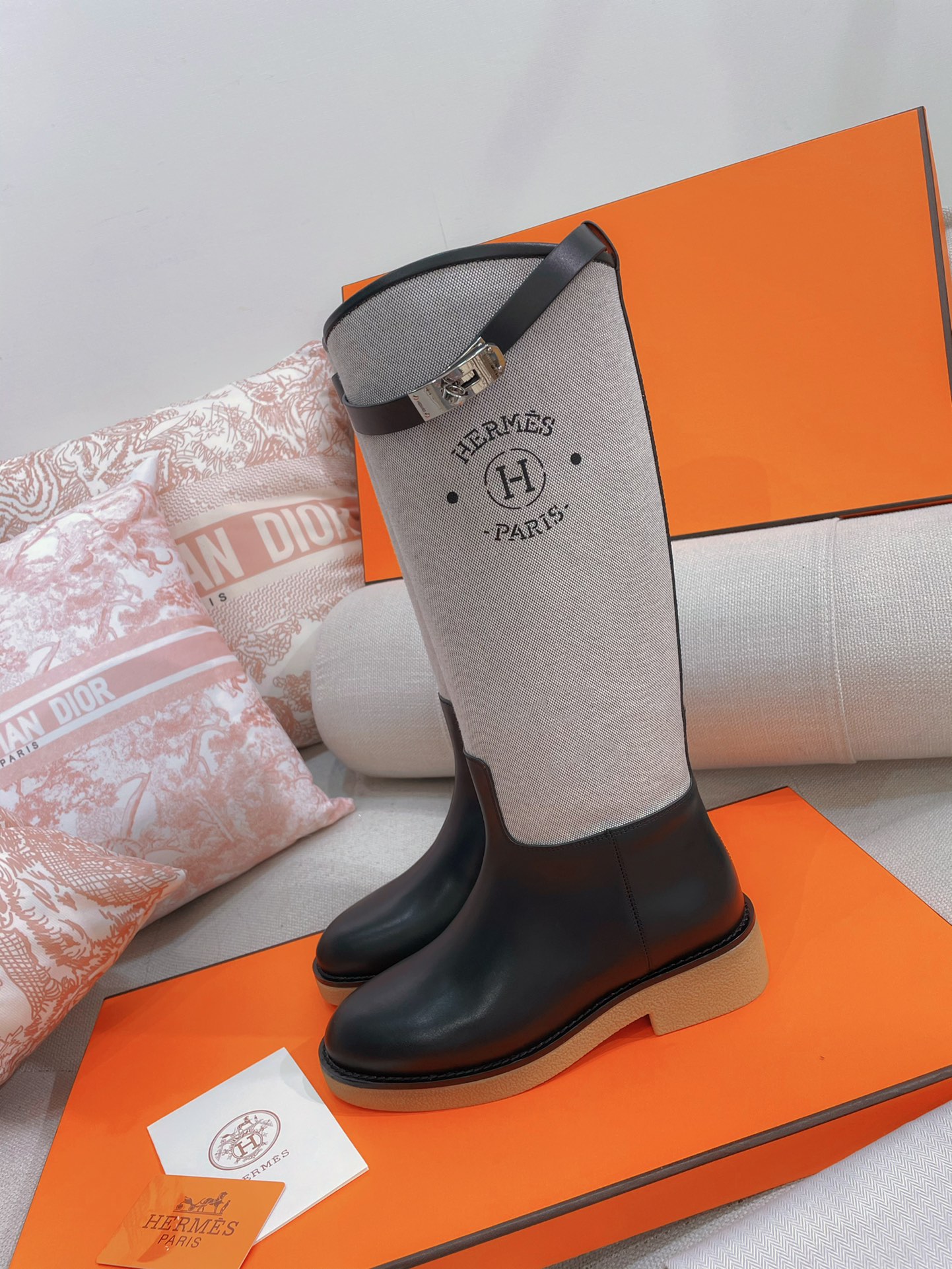 TOP HERMES Kelly Bottes Jumping - Black