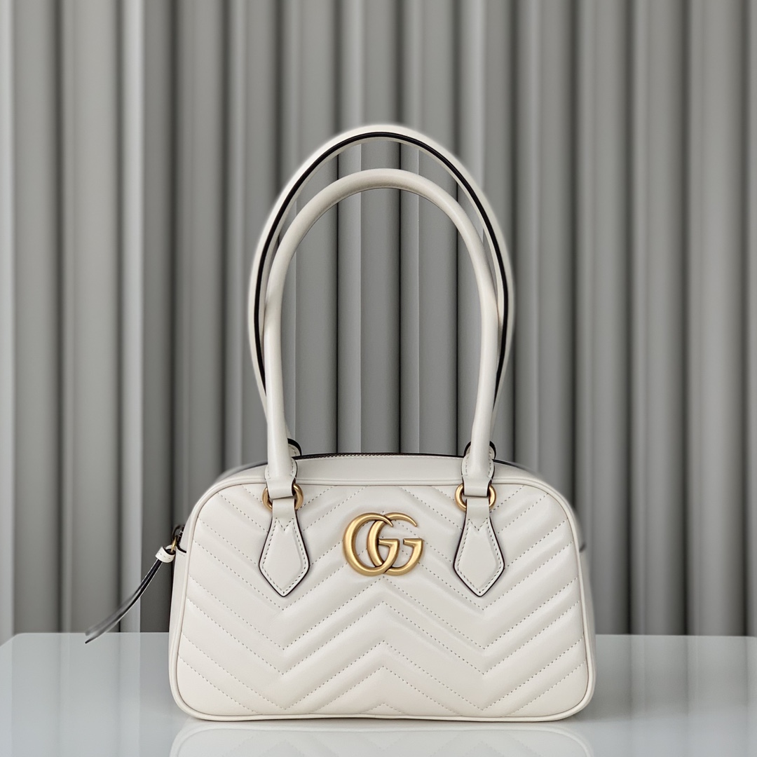 TOP GUCCI Leather Marmont Series Handbags 25.5X15.5X6.5cm/35.5X16.5X7cm - 2 Colors&GHW