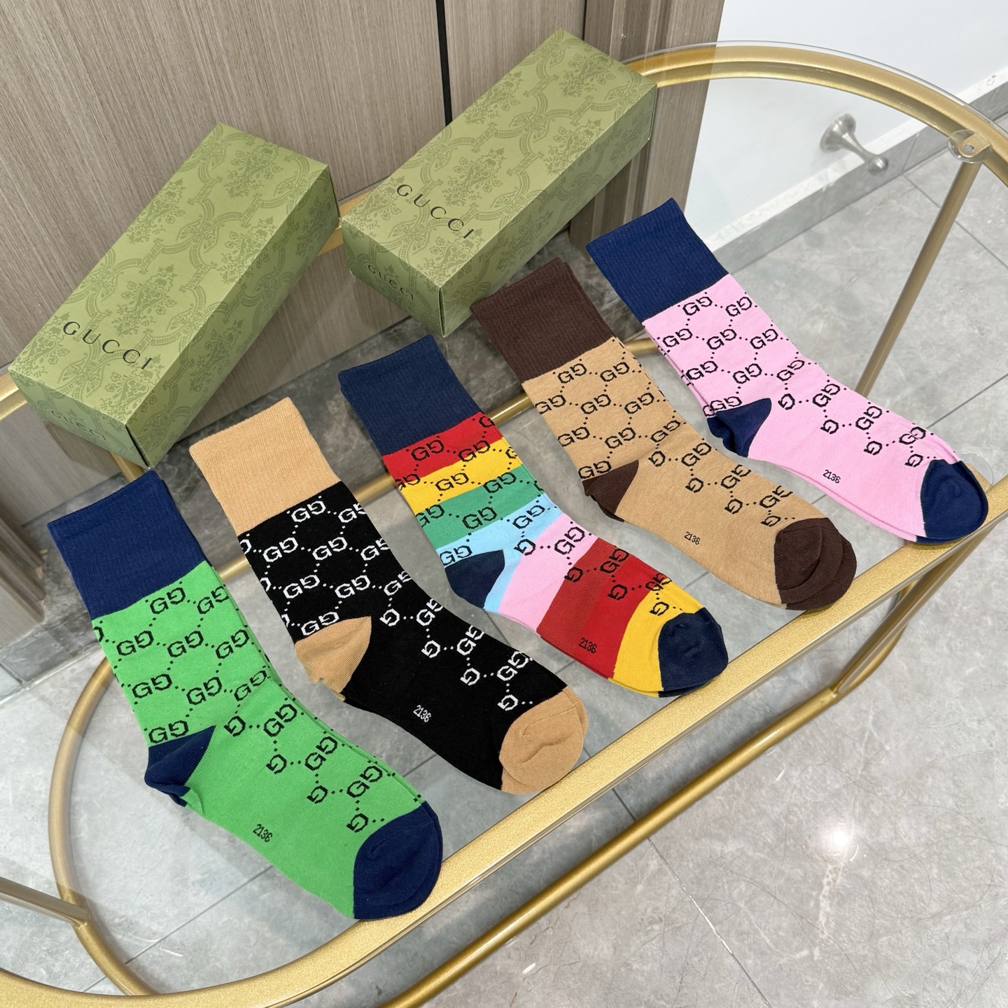 TOP GUCCI Socks - 5 Pieces as a Set