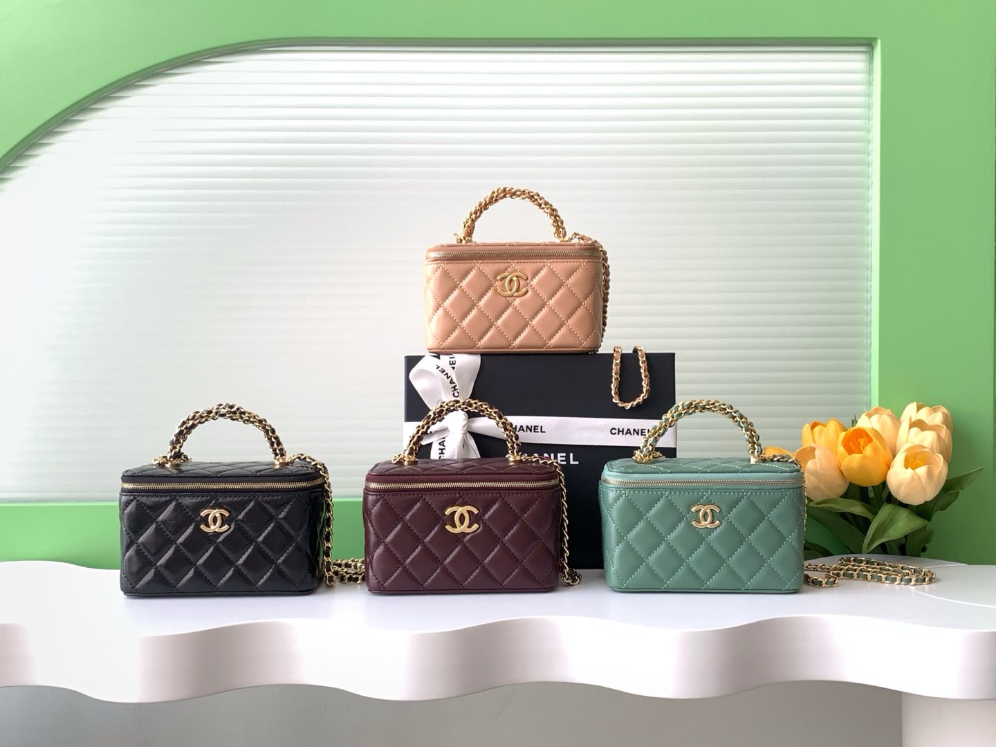 TOP CHANEL Vanity Case Top Handle 17*9.5*8cm - 4 Color