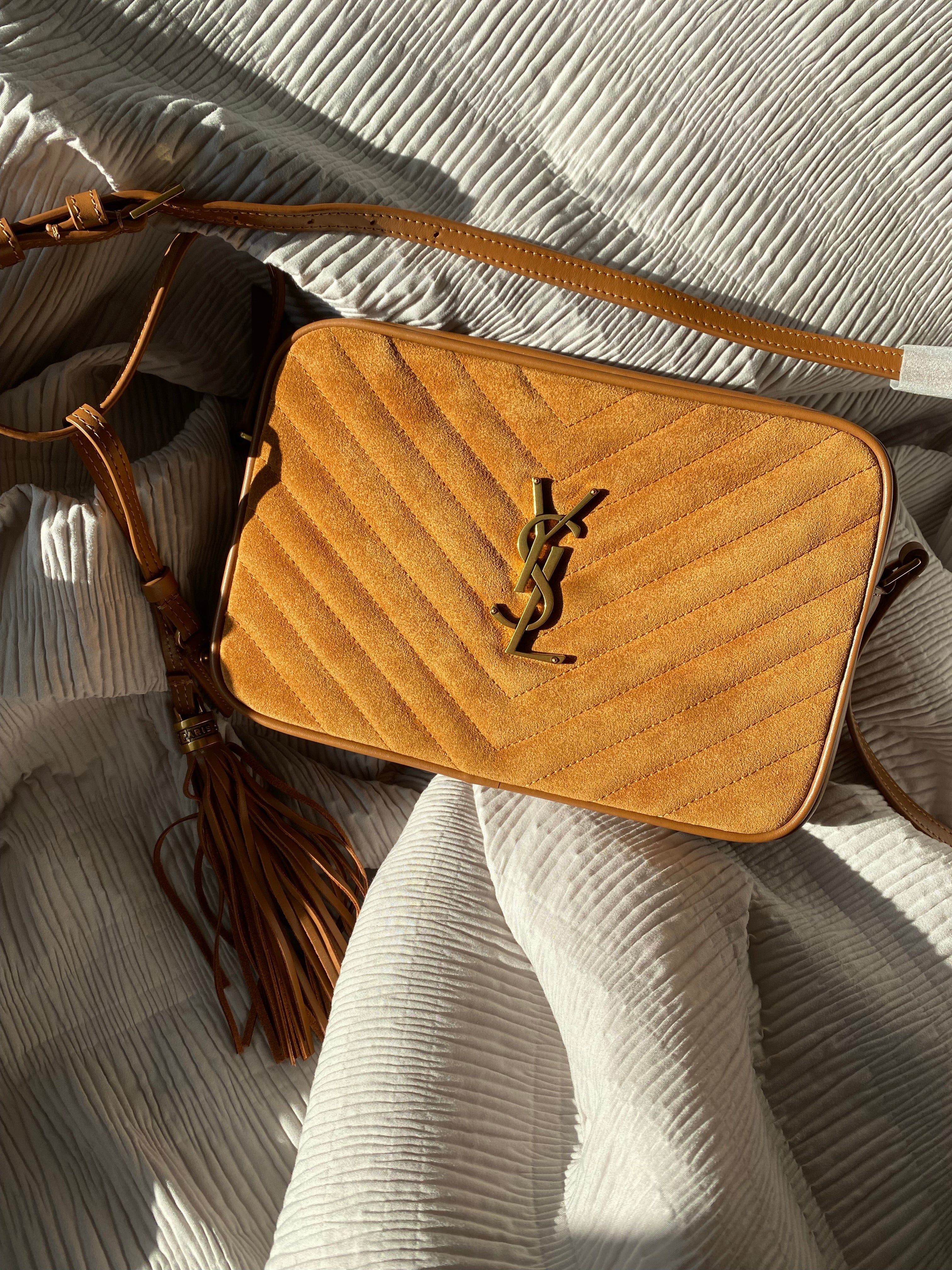 TOP Yves Saint Laurent YSL Loulou Camera Bag in Quilted Suede 23.5*16*7CM- BROWN