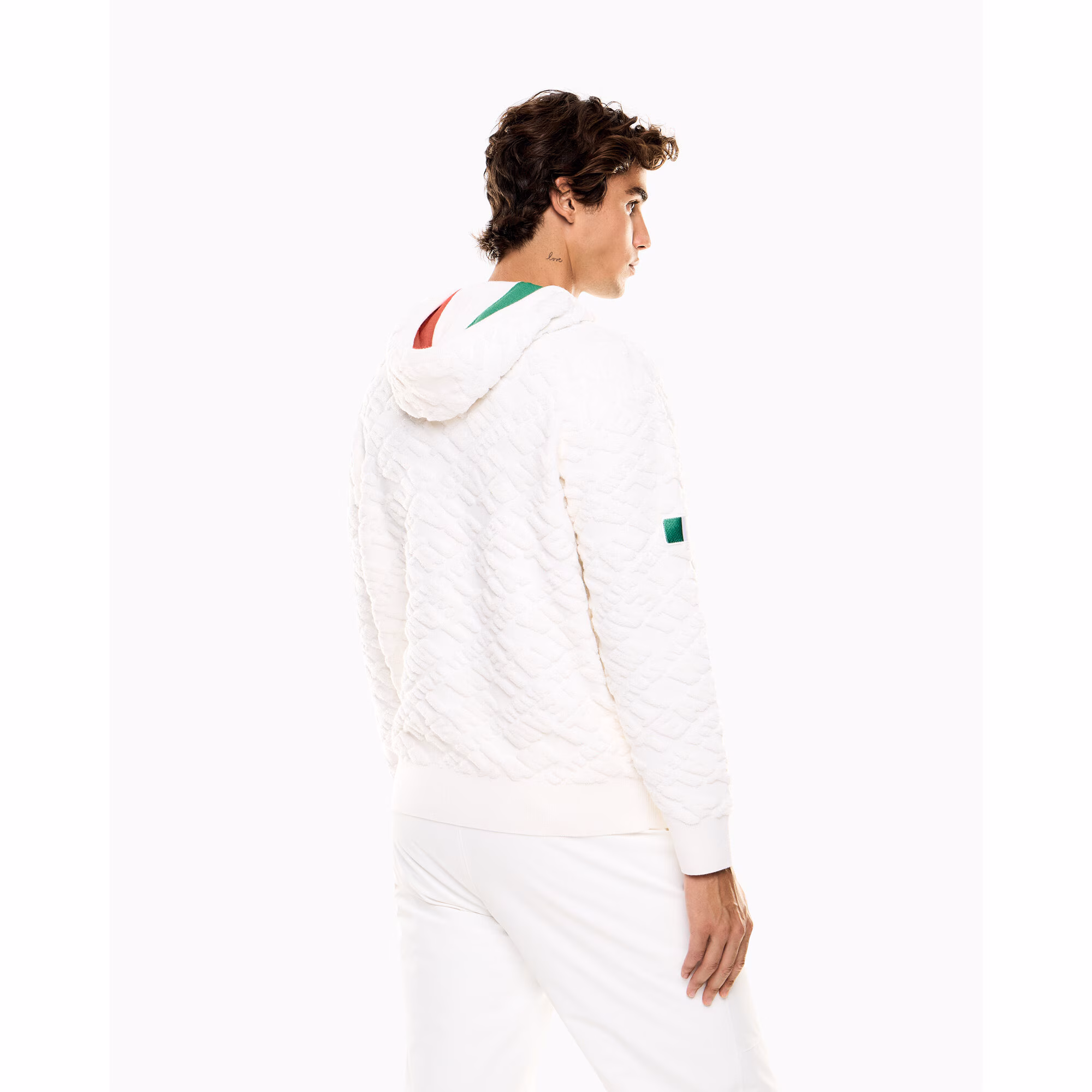 Team Italy EA7 Emporio Armani Iconic Hooded Jumper - White