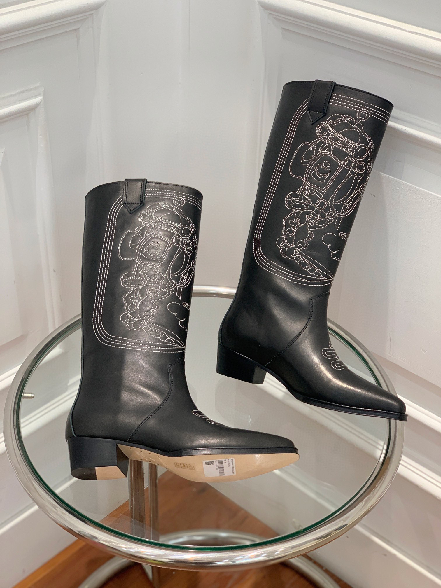 TOP HERMES Cow Boy Boots - Brown/Black/Black Suede