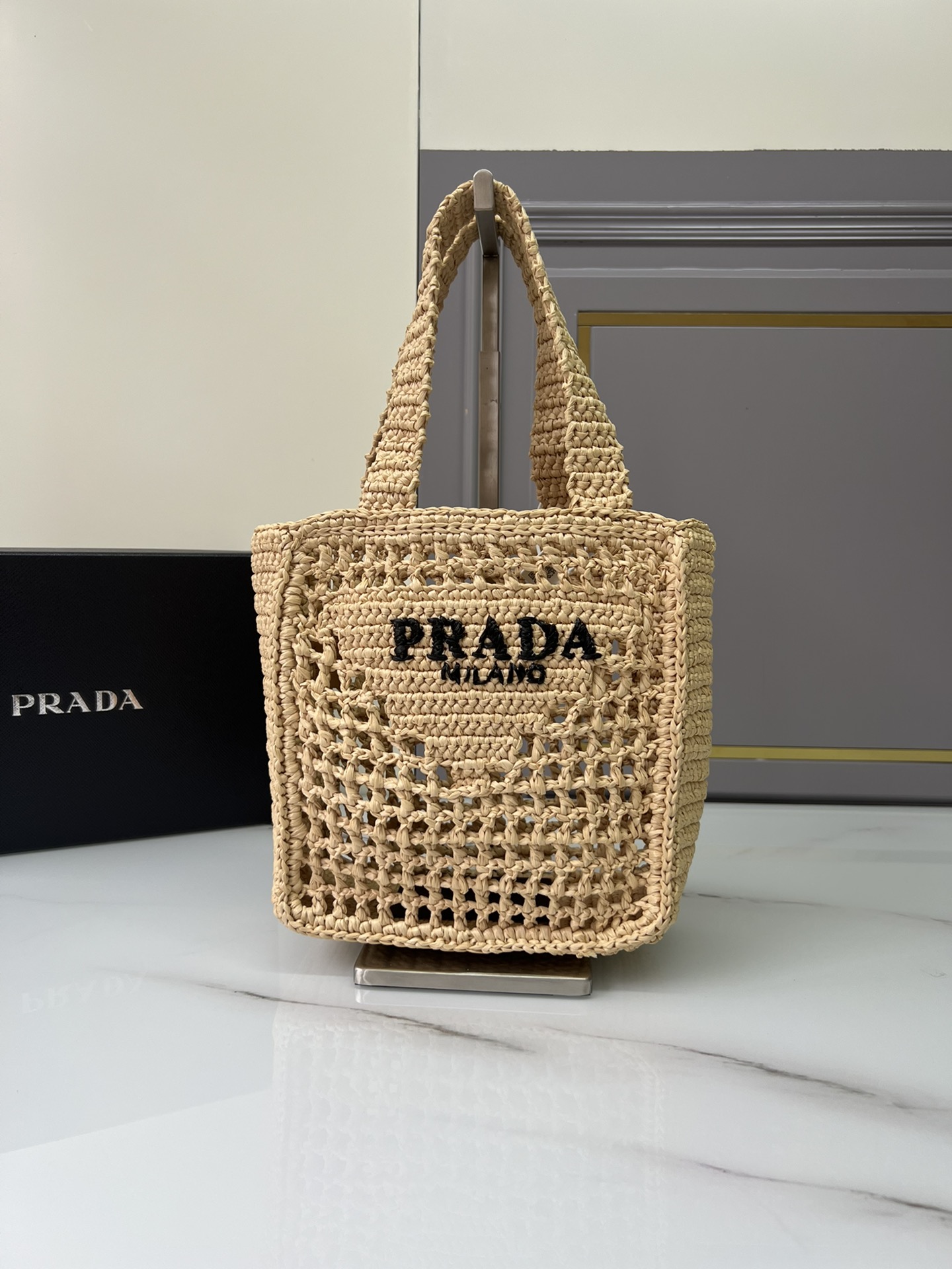 Top PRADA Straw Shoulder Bags 26x22x11cm