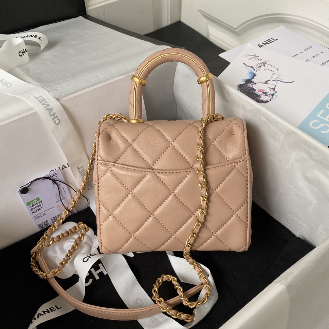 TOP CHANEL Lambskin Small Clutch 15*15.5*7.5 cm - Meat Pink